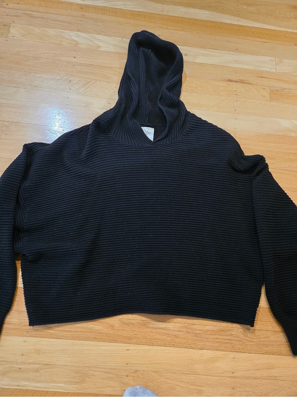 Cozy Ribbed Cowl Neck Sweater in Black